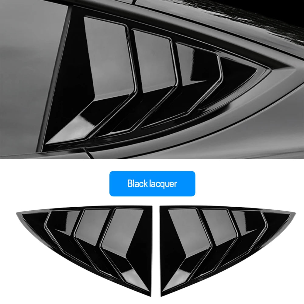 ABS Rear Car Window Shutter Cover For Tesla Model 3 2017-2023 Highland 2024 Louver Side Vent Trim Triangle Modified Accessories