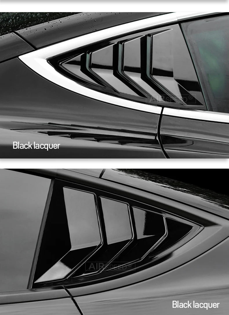 ABS Rear Car Window Shutter Cover For Tesla Model 3 2017-2023 Highland 2024 Louver Side Vent Trim Triangle Modified Accessories