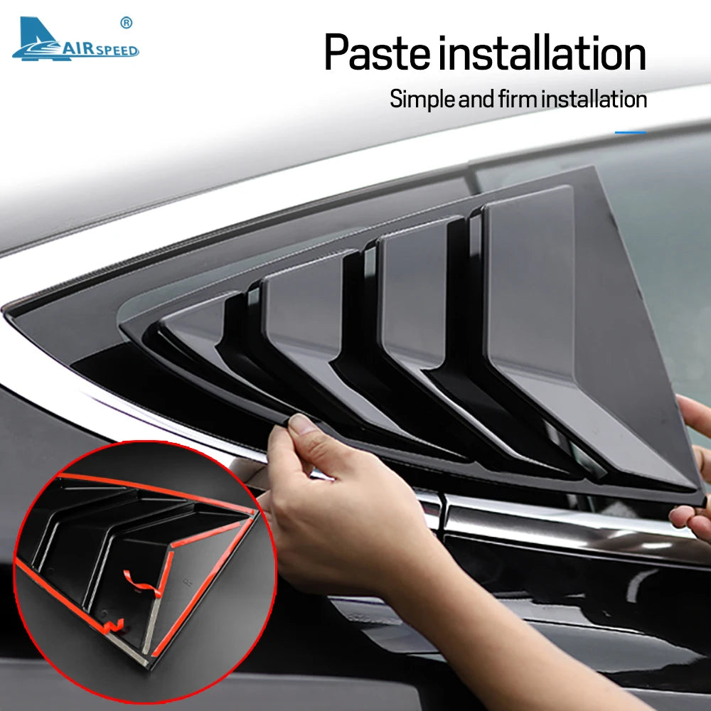 ABS Rear Car Window Shutter Cover For Tesla Model 3 2017-2023 Highland 2024 Louver Side Vent Trim Triangle Modified Accessories