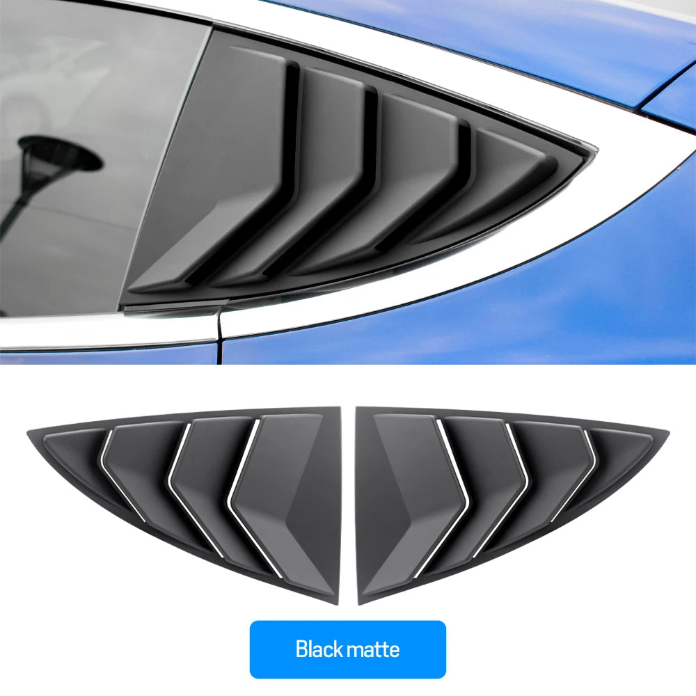 ABS Rear Car Window Shutter Cover For Tesla Model 3 2017-2023 Highland 2024 Louver Side Vent Trim Triangle Modified Accessories