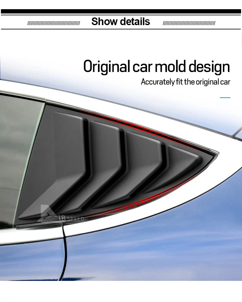 ABS Rear Car Window Shutter Cover For Tesla Model 3 2017-2023 Highland 2024 Louver Side Vent Trim Triangle Modified Accessories