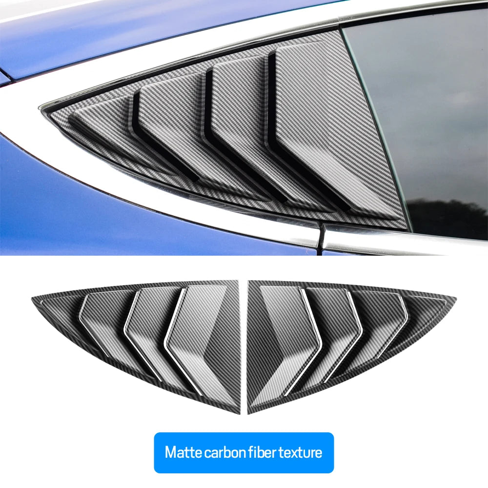 ABS Rear Car Window Shutter Cover For Tesla Model 3 2017-2023 Highland 2024 Louver Side Vent Trim Triangle Modified Accessories