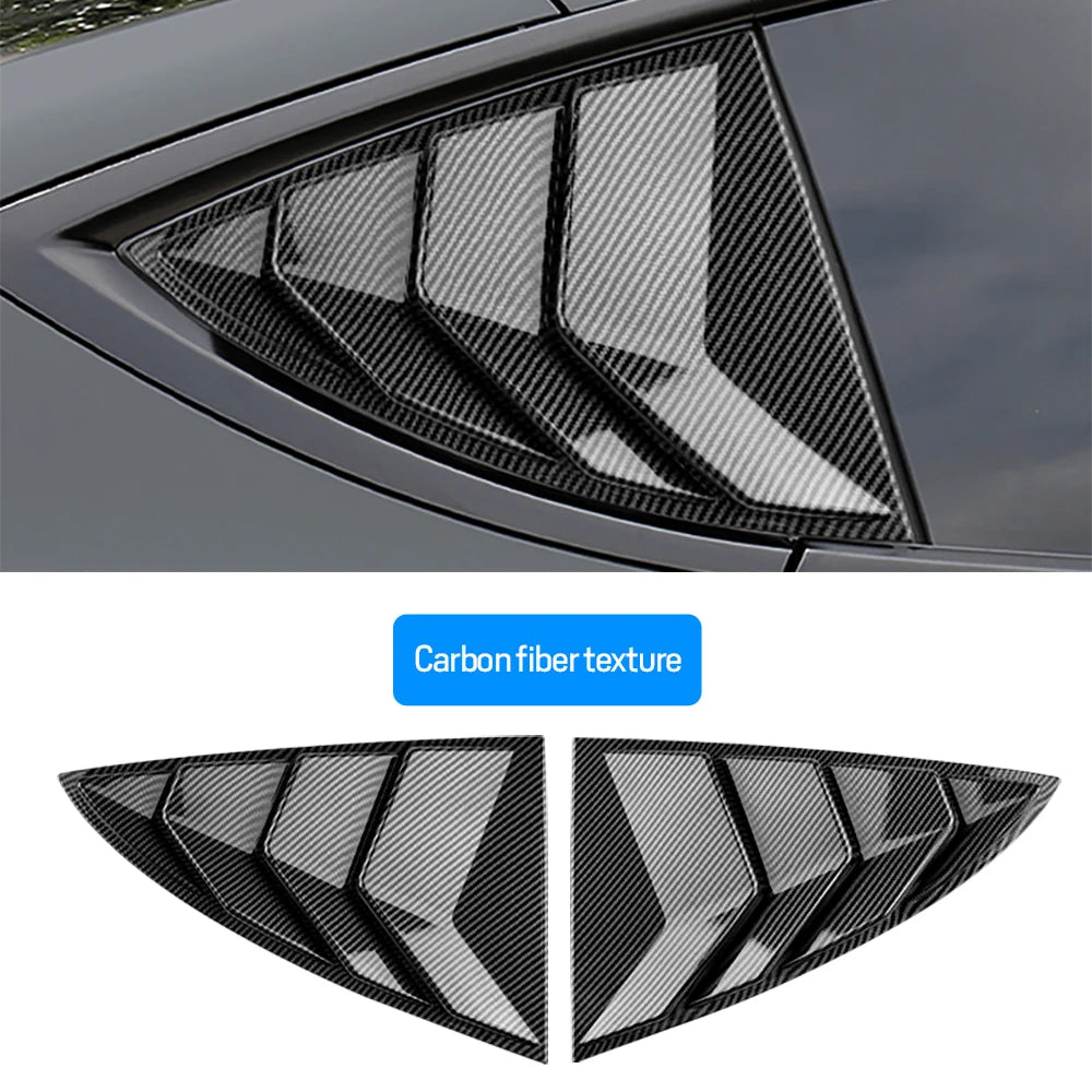 ABS Rear Car Window Shutter Cover For Tesla Model 3 2017-2023 Highland 2024 Louver Side Vent Trim Triangle Modified Accessories