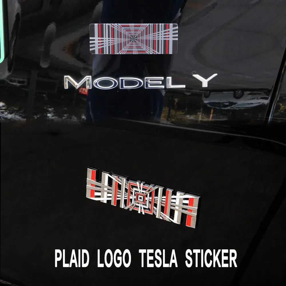 Plaid For Tesla Model 3 Y S X Tail Tag Trunk 3D Logo Zinc Alloy Vehicle Label Emblems PLAID Badge