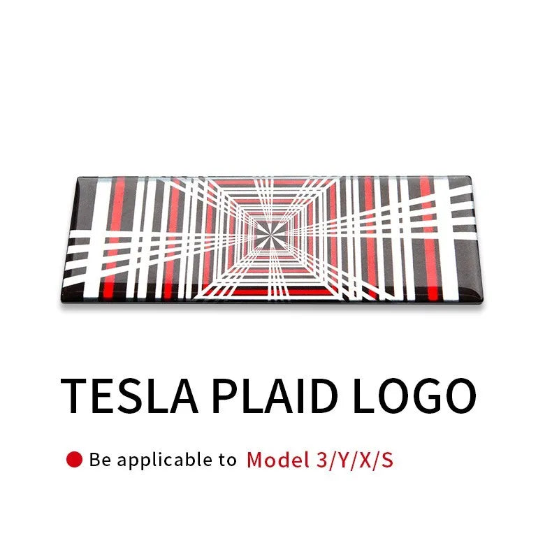 Plaid For Tesla Model 3 Y S X Tail Tag Trunk 3D Logo Zinc Alloy Vehicle Label Emblems PLAID Badge