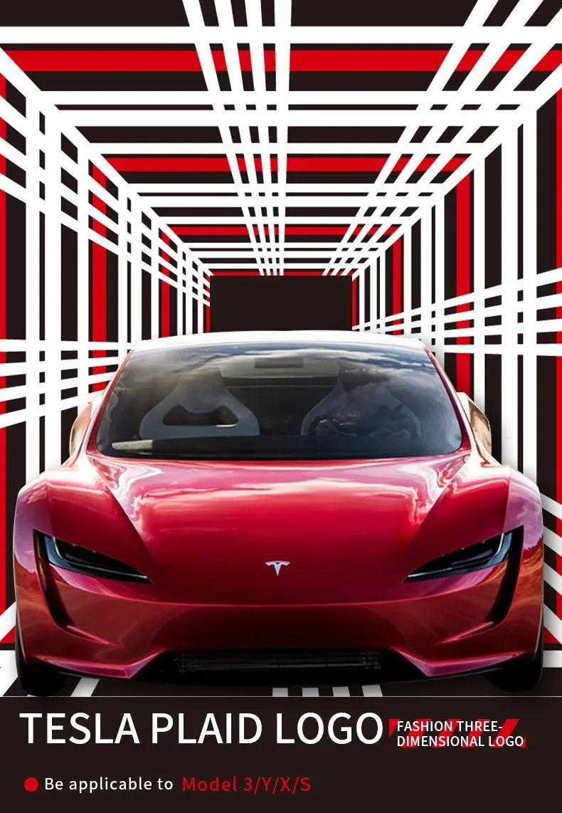 Plaid For Tesla Model 3 Y S X Tail Tag Trunk 3D Logo Zinc Alloy Vehicle Label Emblems PLAID Badge
