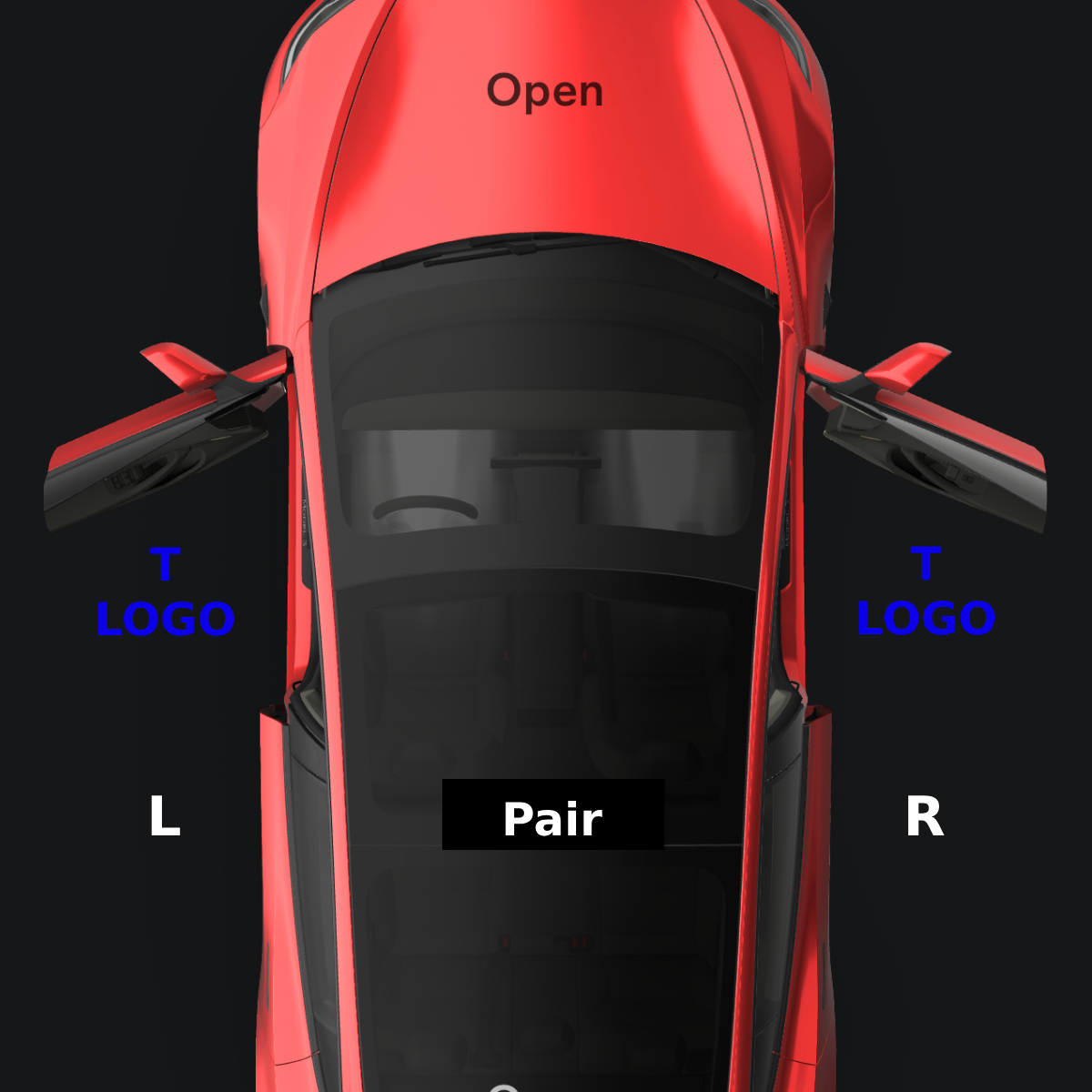 LOGO Door Puddle Light For TESLA car 2012-2025+ Highland/Juniper