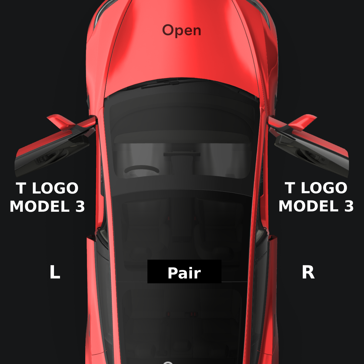 LOGO Door Puddle Light For TESLA car 2012-2025+ Highland/Juniper