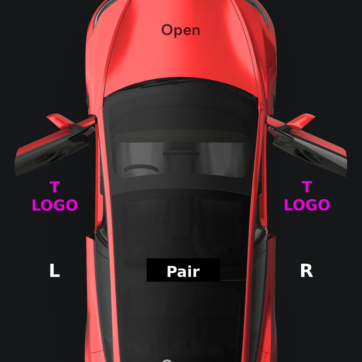 LOGO Door Puddle Light For TESLA car 2012-2025+ Highland/Juniper