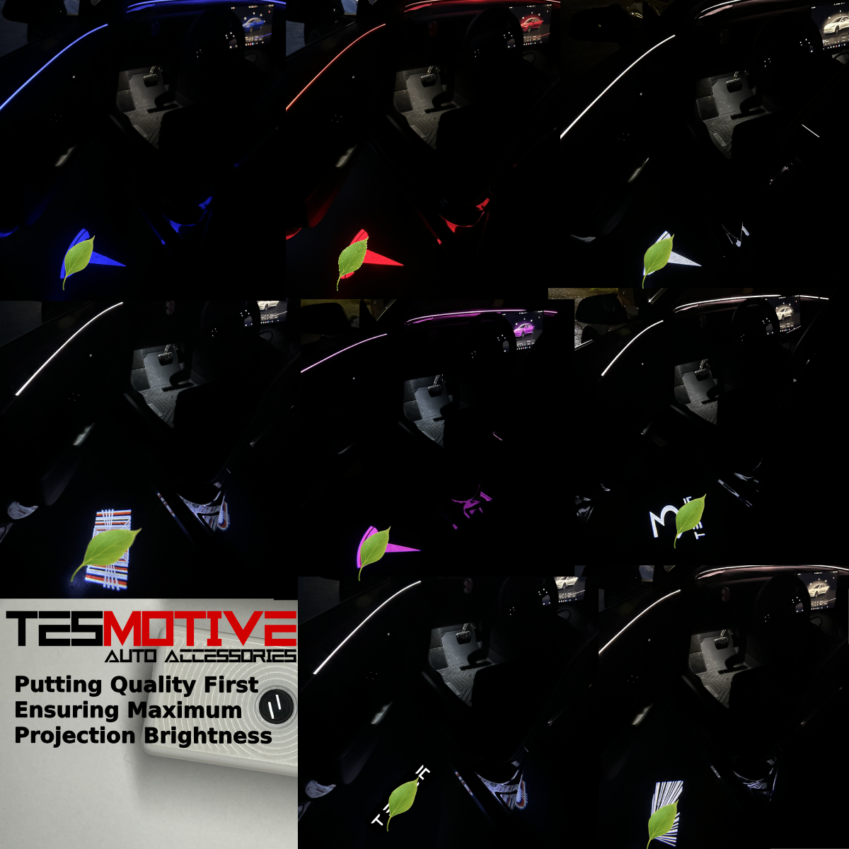 LOGO Door Puddle Light For TESLA car 2012-2025+ Highland/Juniper